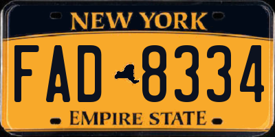 NY license plate FAD8334