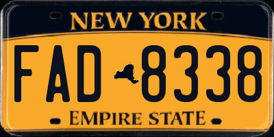 NY license plate FAD8338