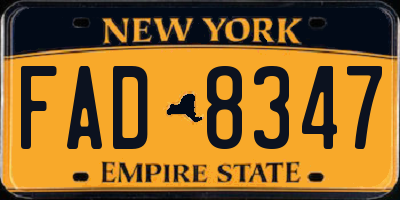 NY license plate FAD8347