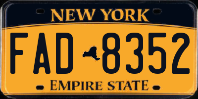 NY license plate FAD8352