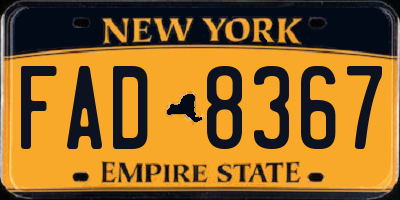 NY license plate FAD8367