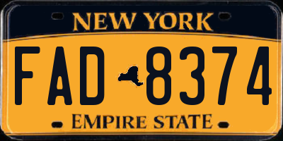 NY license plate FAD8374