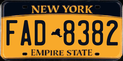 NY license plate FAD8382