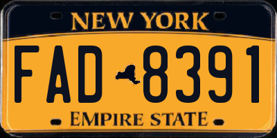 NY license plate FAD8391