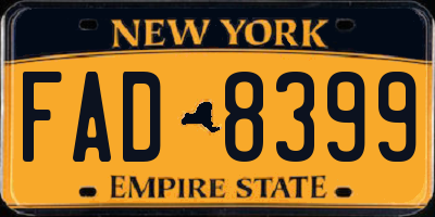 NY license plate FAD8399