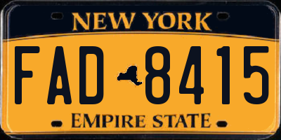 NY license plate FAD8415