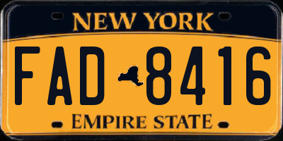 NY license plate FAD8416