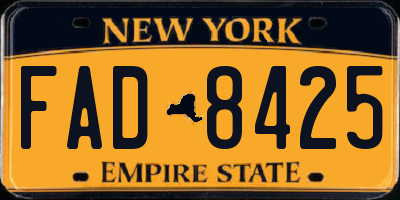 NY license plate FAD8425