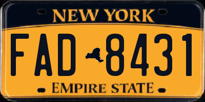 NY license plate FAD8431