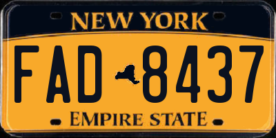 NY license plate FAD8437