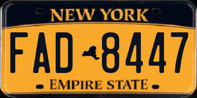NY license plate FAD8447