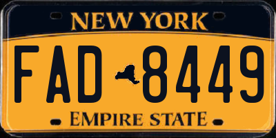 NY license plate FAD8449