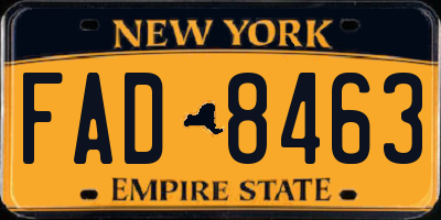 NY license plate FAD8463