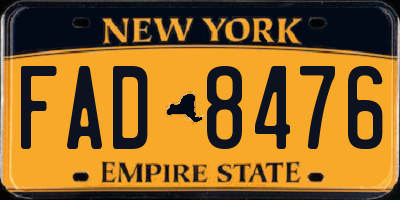 NY license plate FAD8476