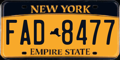 NY license plate FAD8477