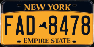 NY license plate FAD8478