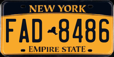 NY license plate FAD8486