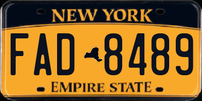 NY license plate FAD8489