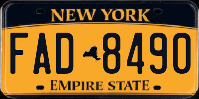 NY license plate FAD8490