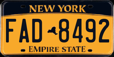 NY license plate FAD8492