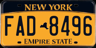NY license plate FAD8496
