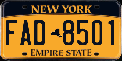 NY license plate FAD8501