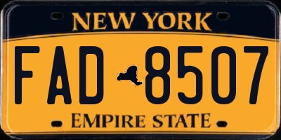NY license plate FAD8507