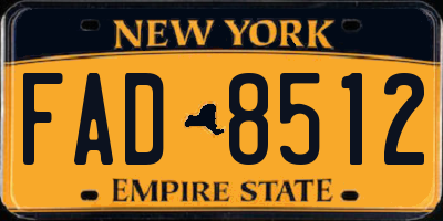 NY license plate FAD8512