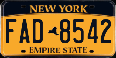 NY license plate FAD8542