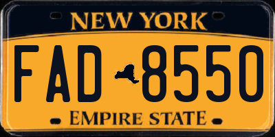 NY license plate FAD8550