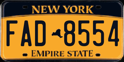 NY license plate FAD8554