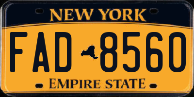 NY license plate FAD8560