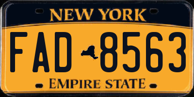 NY license plate FAD8563