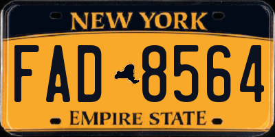 NY license plate FAD8564