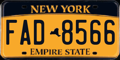 NY license plate FAD8566