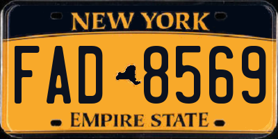 NY license plate FAD8569