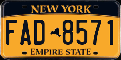 NY license plate FAD8571