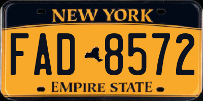 NY license plate FAD8572