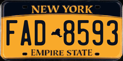 NY license plate FAD8593