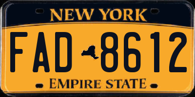 NY license plate FAD8612