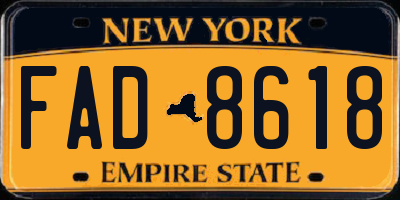 NY license plate FAD8618