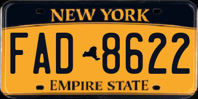 NY license plate FAD8622