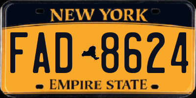 NY license plate FAD8624