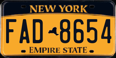 NY license plate FAD8654
