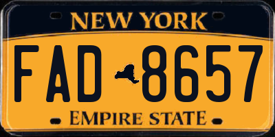 NY license plate FAD8657