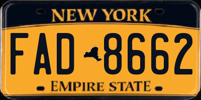 NY license plate FAD8662