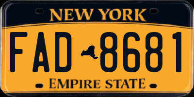 NY license plate FAD8681