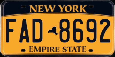 NY license plate FAD8692