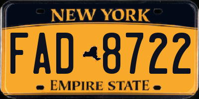 NY license plate FAD8722