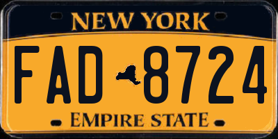 NY license plate FAD8724